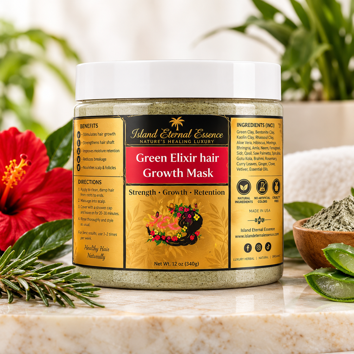 Green Elixir hair Growth Mask powder